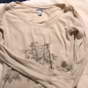 Lucky scoop neck waffle long sleeve tee